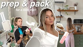 PACK & PREP with me for a weekend trip away ( tanning, hair care, shopping + more chaos )