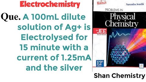 A 100mL dilute solution of Ag+ is Electrolysed for 15 minute with a current of 1.25mA and the silver