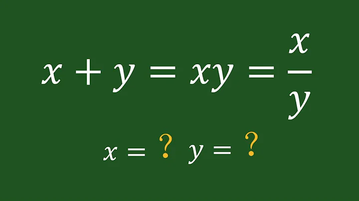 A Nice Math Algebra Problem  , x+y=xy=x/y, to find the value of x and y.