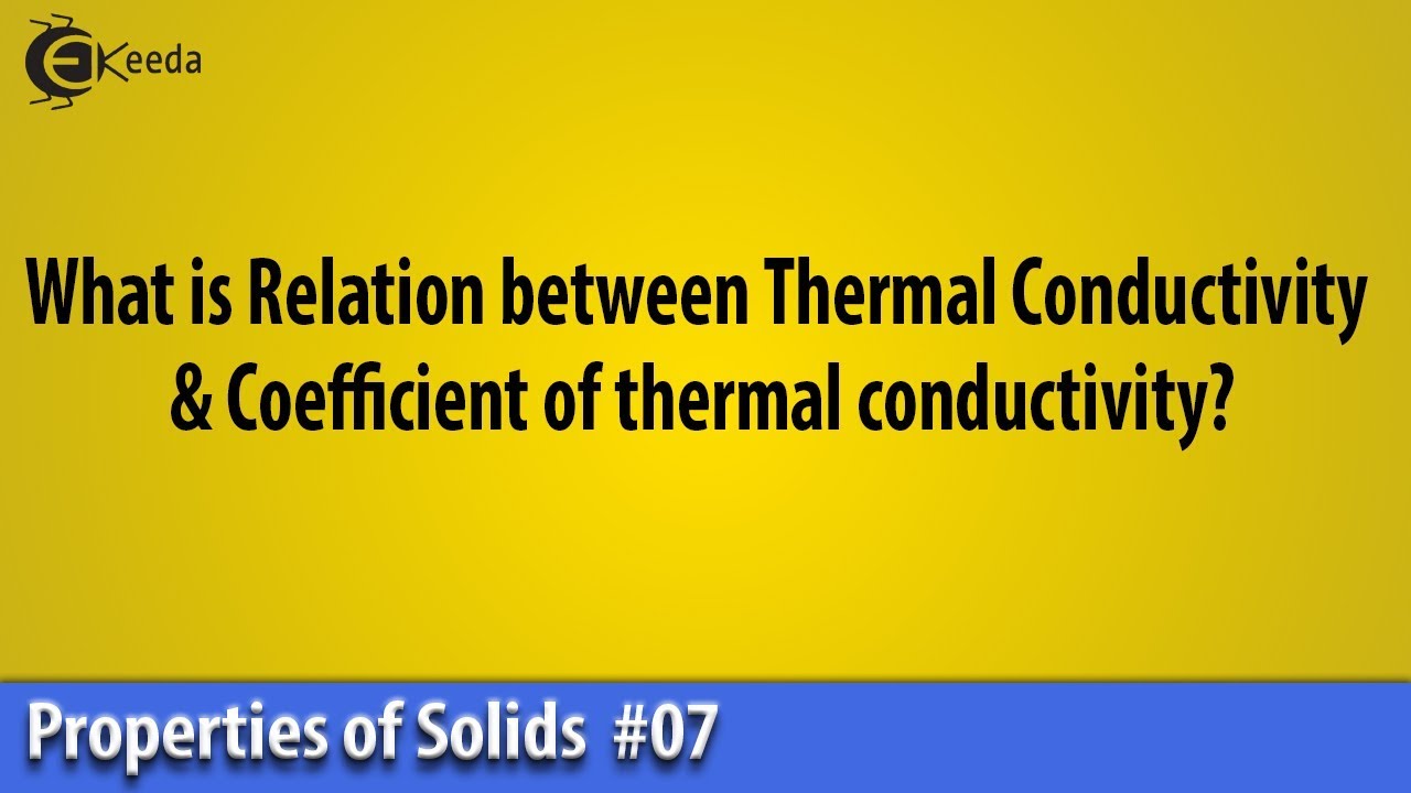 What Is Relation Between Thermal Conductivity Coefficient Of Thermal What Is Relation Between Thermal Conductivity Coefficient Of Thermal