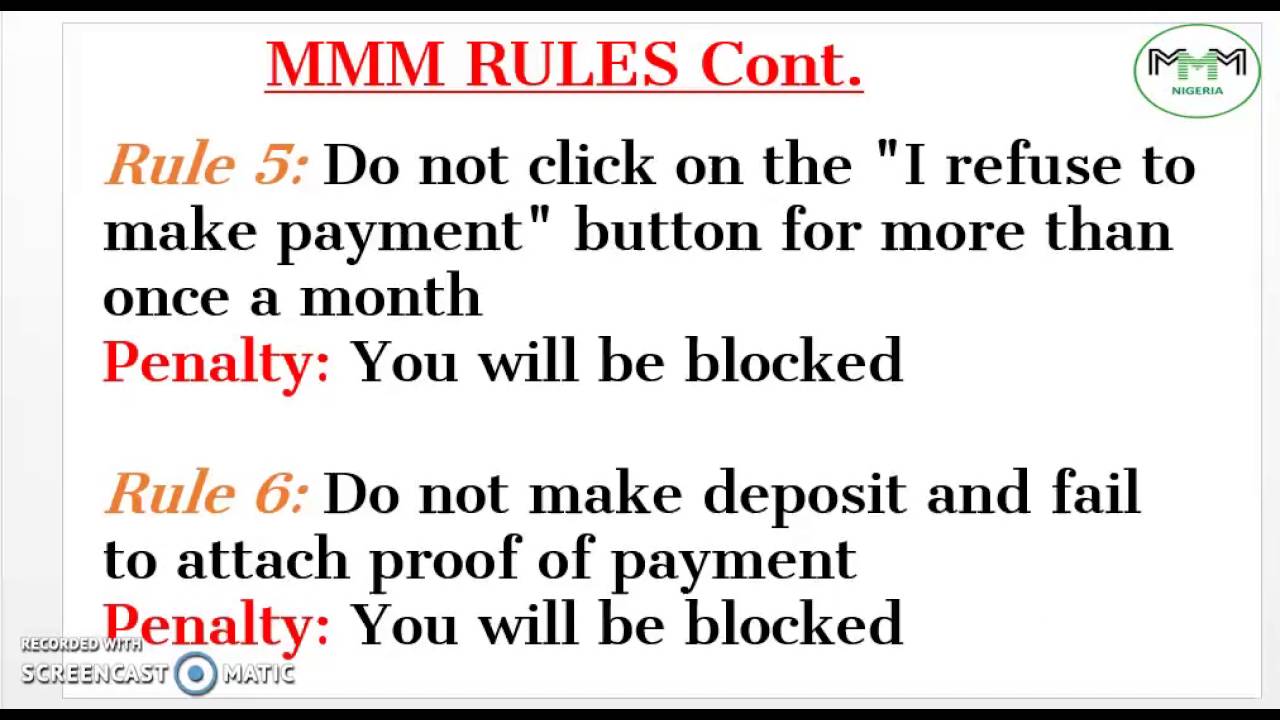 Ideology , Benefits and Rules of MMM NIGERIA