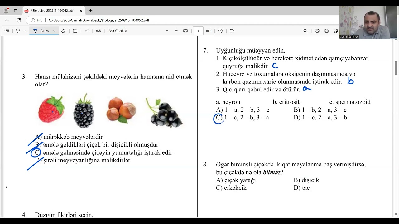 Biologiya RFM Sınaq İmtahanı Güvən nəşriyyatı