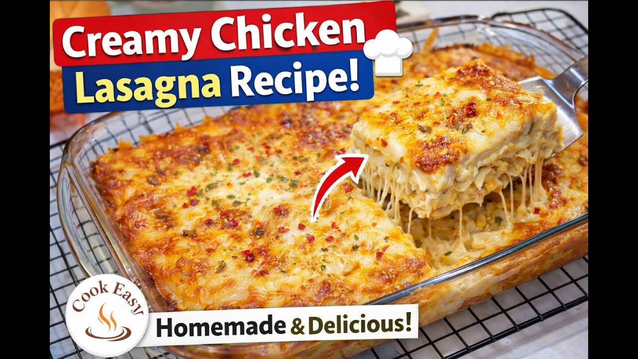 Creamy Chicken Lasagna Recipe | Homemade Cheesy Chicken Lasagne | Better Than Restaurant