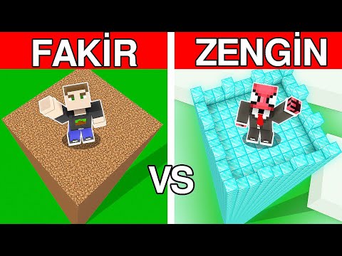 ZENGİN VS FAKİR EN GÜVENLİ KULE YAPI KAPIŞMASI - Minecraft