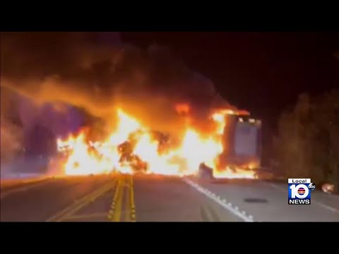 Is Keys work zone a danger zone? Video shows fiery, fatal big rig crash