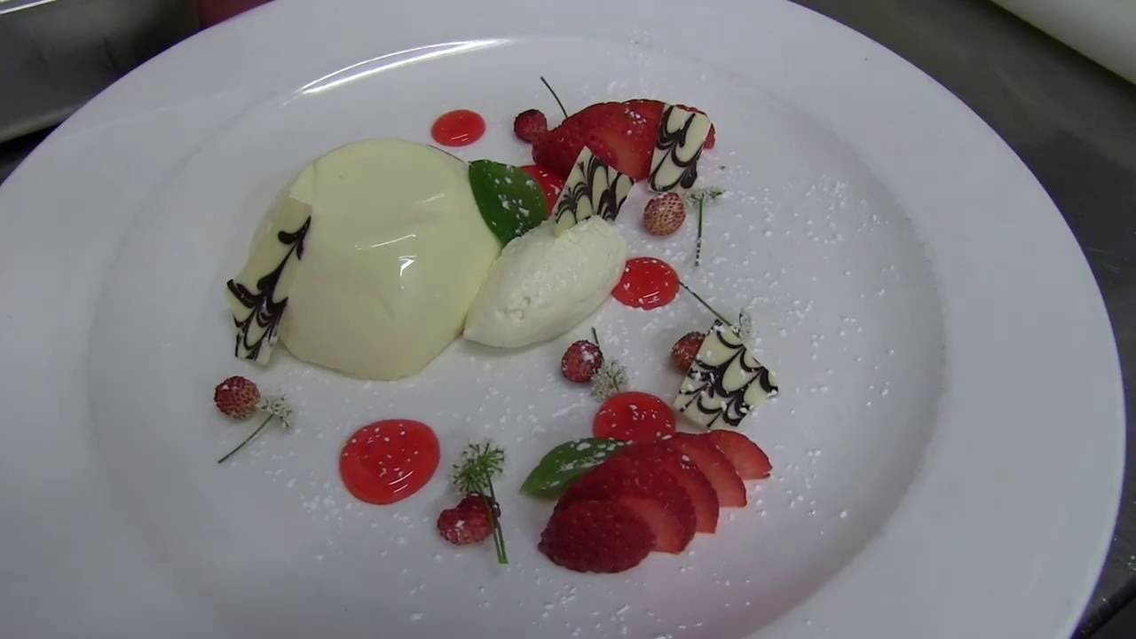 Houstoun House makes vanilla pannacotta with wild strawberries