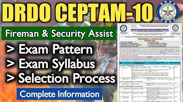 DRDO CEPTAM Fireman &SA Exam Pattern/ Syllabus & Selection Process | Jobs Adda