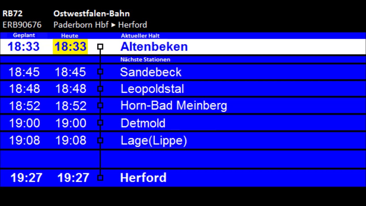 [Eurobahn] Ansagen RB72 Paderborn Hbf - Herford