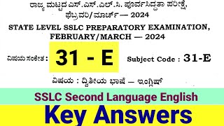 SSLC Preparatory Exam Key Answers Second Language English Karnataka KSEEB