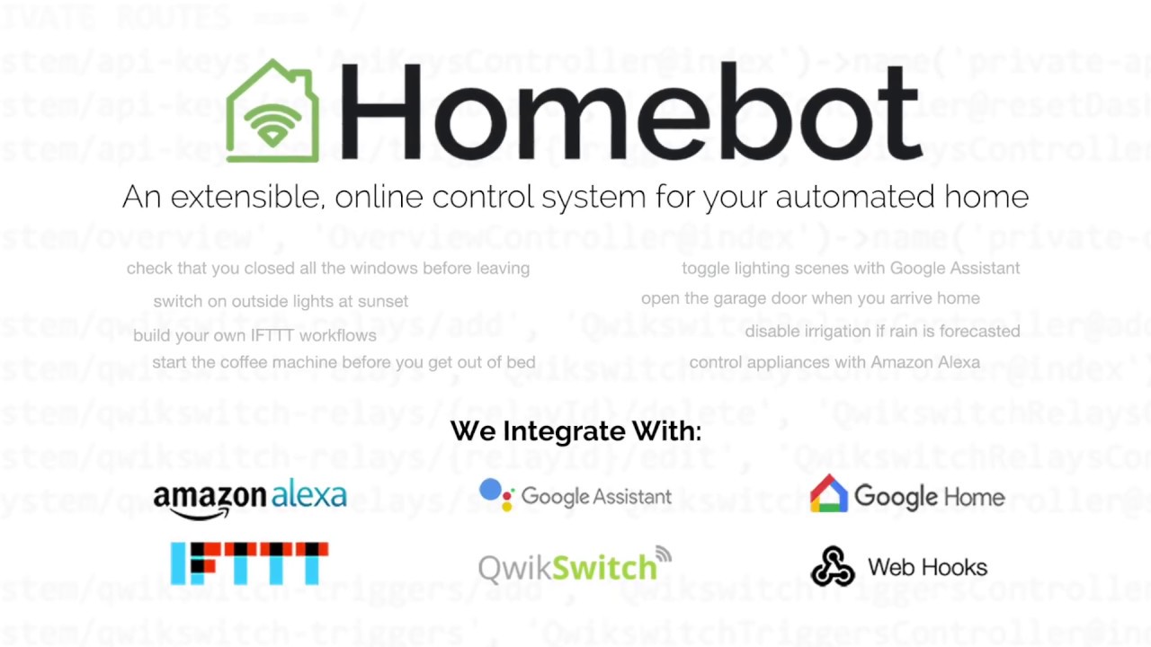 Homebot An extensible, online control system for your automated home