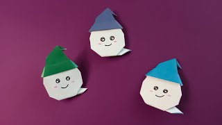 Оригами призраки • Привидения в шляпах из бумаги на Хэллоуин • Origami Halloween Ghost DIY