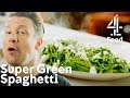 Cooking a SUPER HEALTHY Green Spaghetti with Only 5 Ingredients! | Jamie