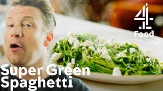 Cooking A Super Healthy Green Spaghetti With Only 5 Ingredients Jamies Quick Easy Food