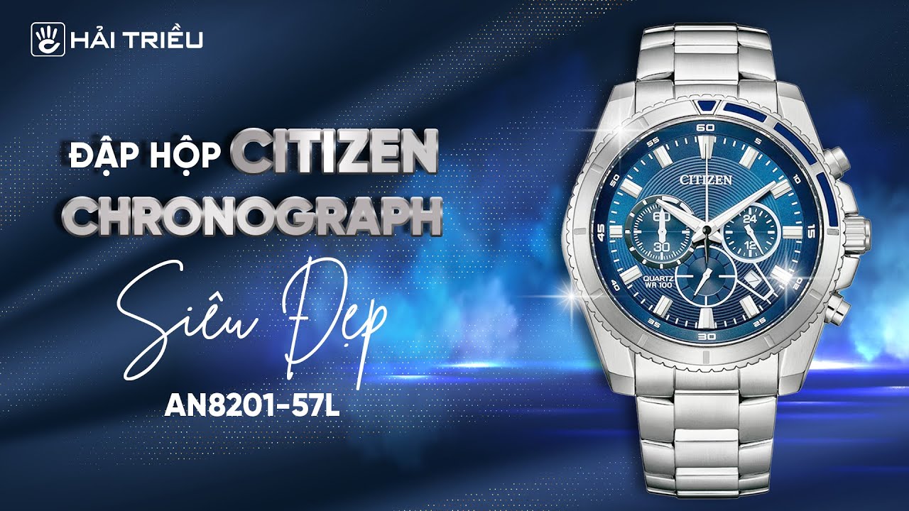 Đánh giá Đồng hồ Citizen mặt xanh Chronograph siêu bán chạy | Citizen AN8201-57L có đáng mua?