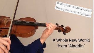 A Whole New World- From Disneys Aladdin, Violin Cover