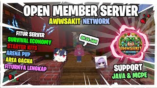 SERVER MCPE SURVIVAL ECONOMY: AWWSAKIT NETWORK, SUPPORT VERSI 26.10+, ON 24 JAM