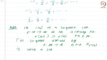 Definition of sequence and examples #ch38sp #swayamprabha