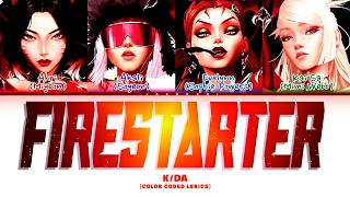 K/DA (ft. MIYEON and SOYEON of i-dle, Sophie Powers, Mimi Webb) 'FIRESTARTER' (Color Coded Lyrics)