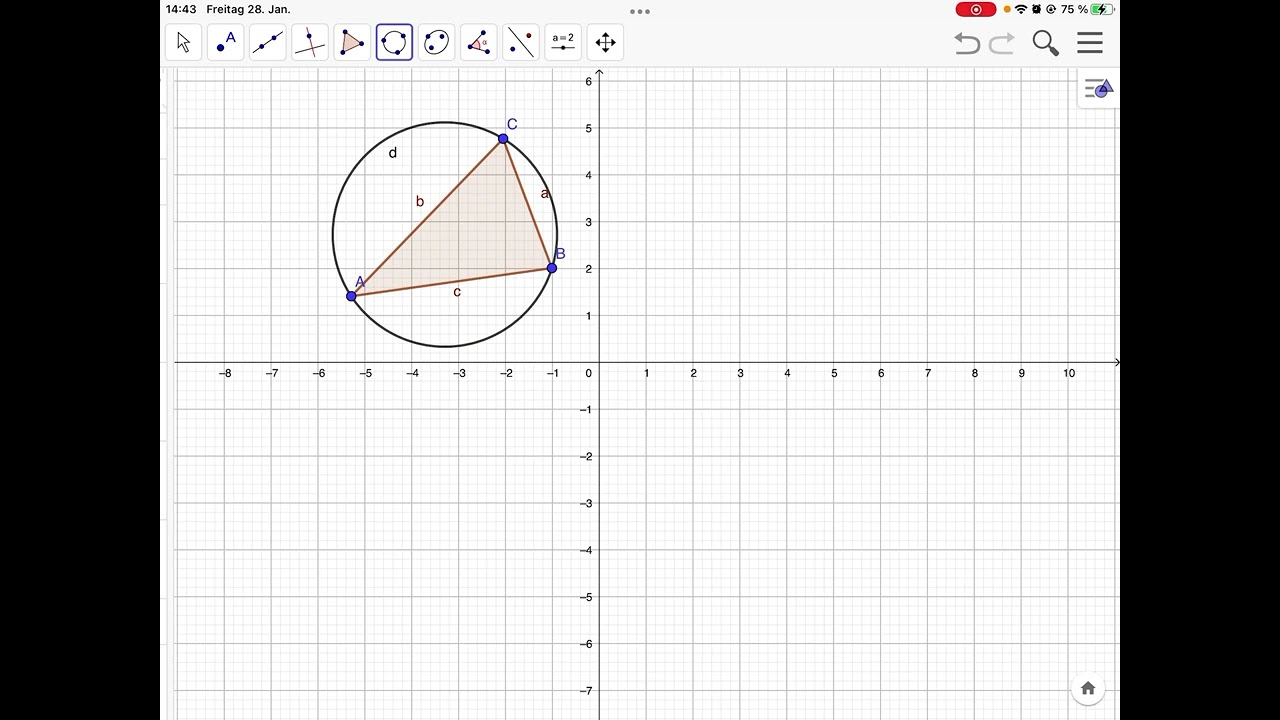 Geogebra Kreis durch 3 Punkte