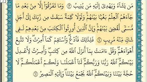 سورة الشورى من ١٣ الى ١٤