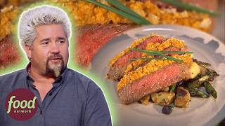 Intense Wagyu Ribeye Culinary Battle Pushes Two Top Chefs To Their Limits | Guy's Grocery Games