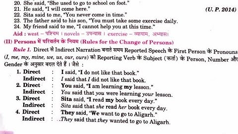 Excellent Grammar Part 2 Class 12 Indirect Exercise 1 & Rules of pronoun change by Ramesh Sir