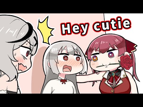 Marine Senchou tries to flirt with Sakamata’s younger sister [Komainu / Clip / Hololive]