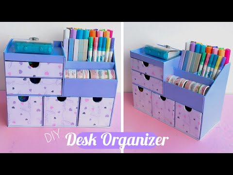 How To Make A Diy Desk Organizer Using Cardboard