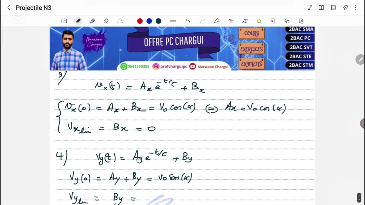 Exercice Difficile dans le mouvement Plan -Projectile -2 BAC SM PC-partie 2
