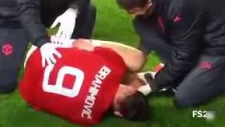 Injury Shock Ibrahimovic 2017 - Manchester United - Anderlecht