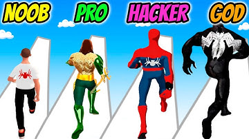 Superhero Run 3D - NOOB vs PRO vs HACKER vs GOD