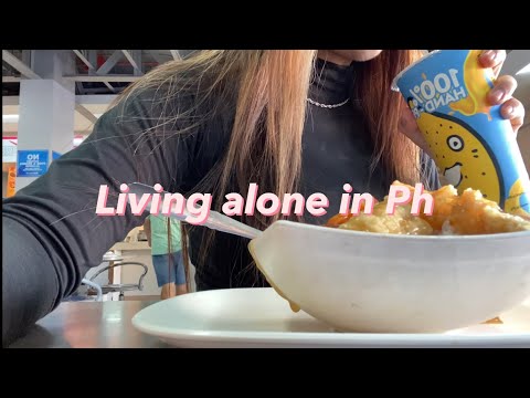 living alone in Philippines, working, eating, going to the salon, beach, church, mall,working out.