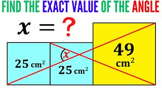 Can you find the exact value of angle X? | Three square with the diagonals | #math  #maths