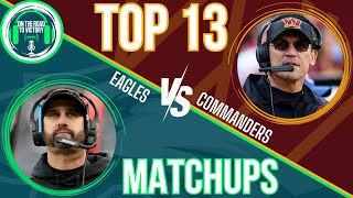 Details Top 13 Matchups Eagles vs. Commanders Week 4 | Depth Charts | NFC East Standings | Stats & Rankings News