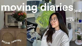 MOVING DIARIES [ep. 6]: plant shopping, building furniture, more organization + getting a tv!!