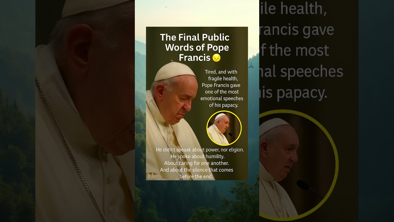 Pope Francis’ Final Words – A Speech That Touched the World ✝️