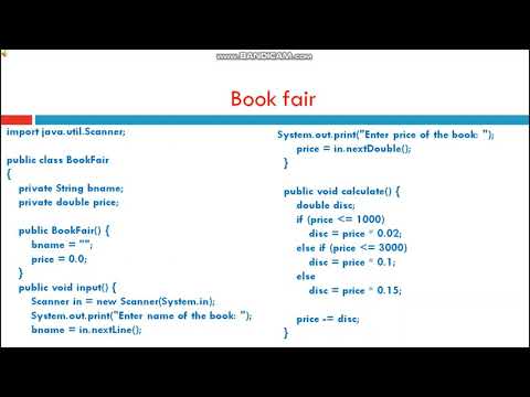 Define a class called BookFair with the following description: