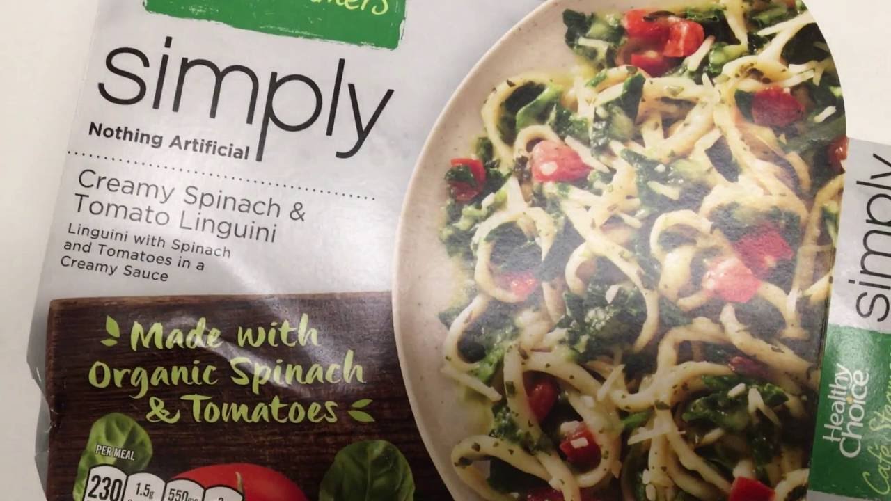 Healthy Choice Creamy Spinach & Tomato Linguini Review YouTube