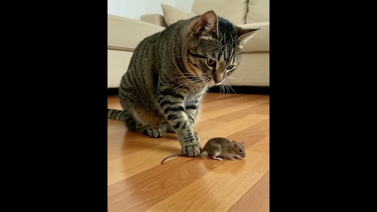 Cat vs. Mouse: The Ultimate Standoff! 🐾🐀