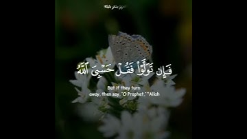 فَإِن تَوَلَّوْا فَقُلْ حَسْبِيَ اللَّهُ  للقارئ: عبدالعزيز بليلة