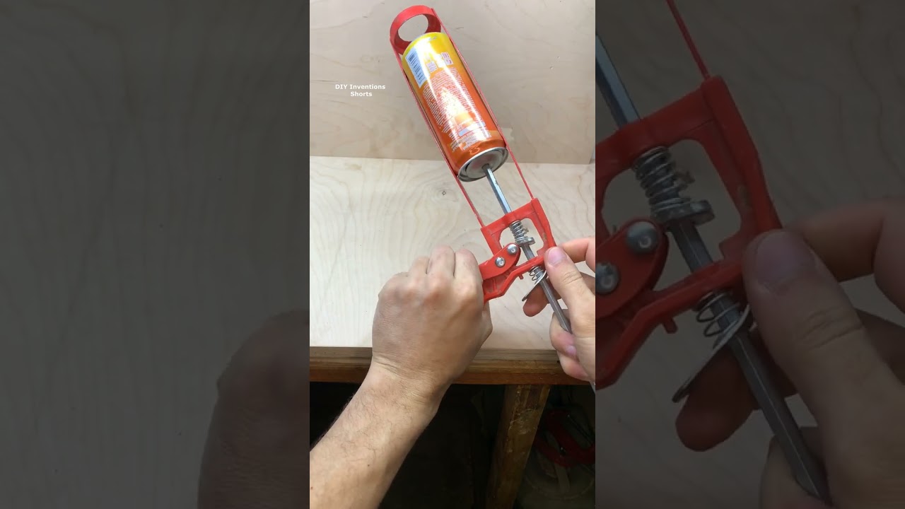 Genius life hack  How easy it is to crush a metal can 