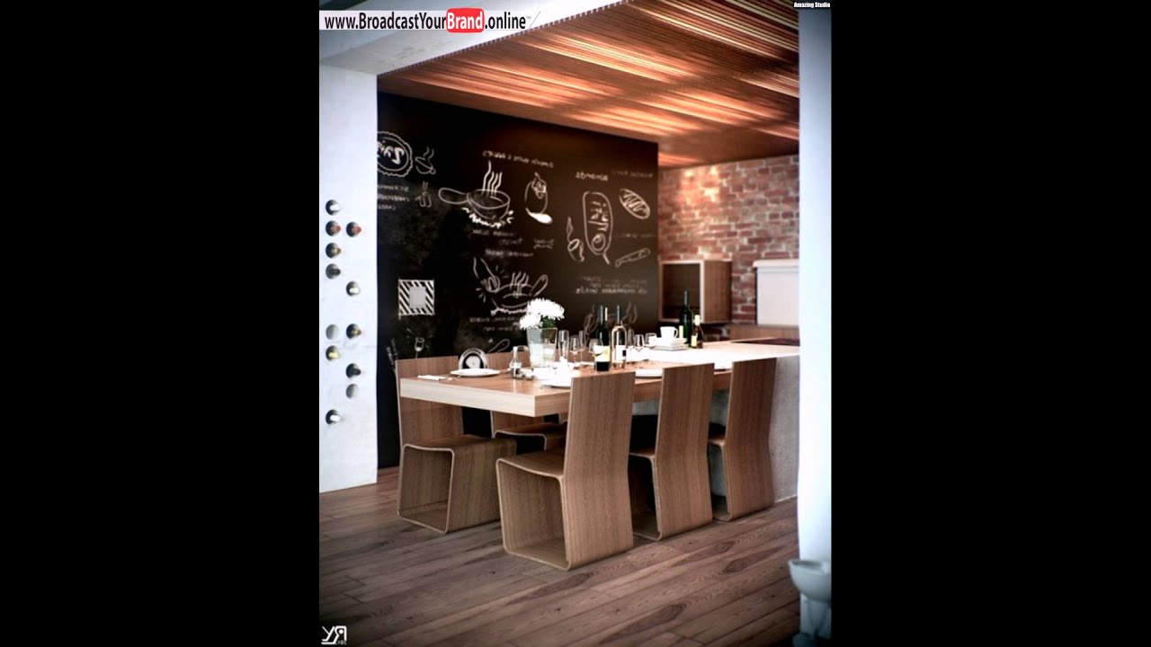 Wandgestaltung küche tafelfarbe akzentwand holzmöbel youtube