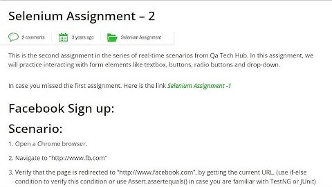 Selenium Assignment -2 | Facebook Signup | Learn By Doing | Selenium Automation Testing