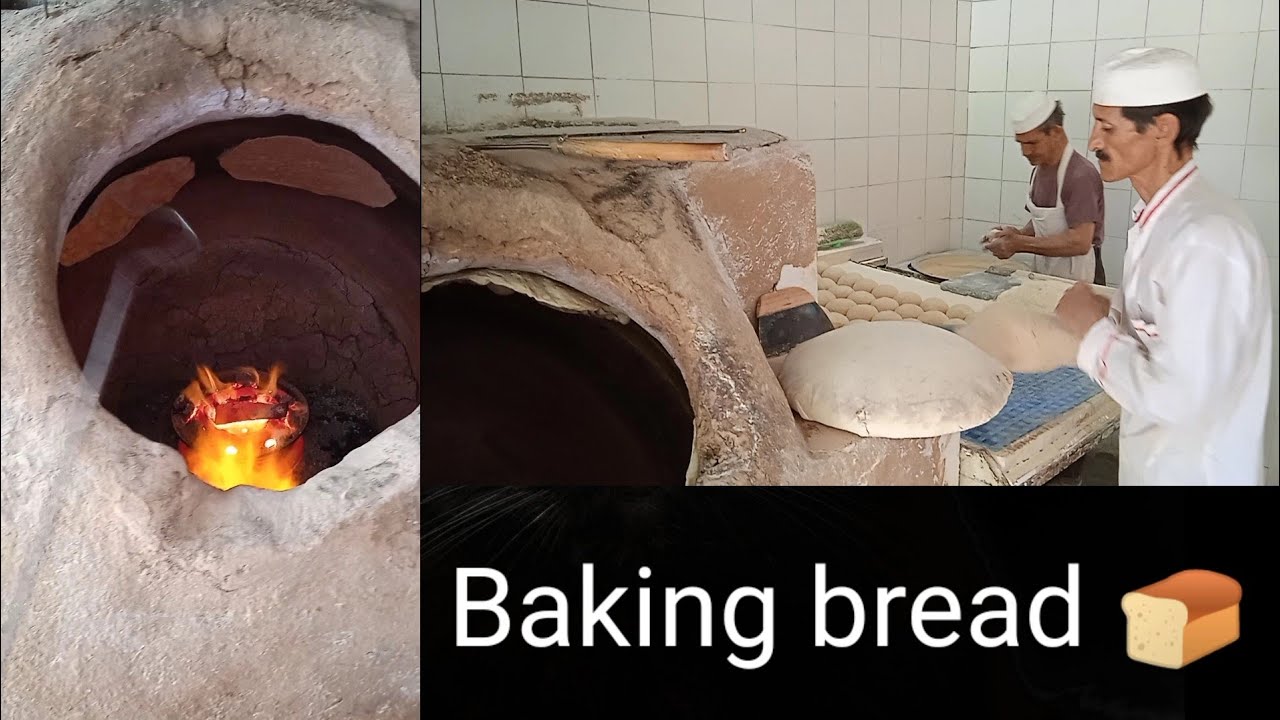 Baking bread in clay oven  BakingTanoori bread in isfahan 