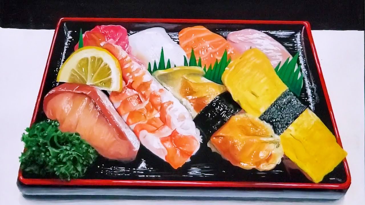 【6/5まで出品】料理 油彩画 リアリズム 写実 刺身 ご飯 キラスマ】リアルな料理の絵を描く！和歌山の写実絵師 #97 - YouTube