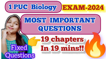 💥1PU BIOLOGY 👉MOST IMPORTANT QUESTIONS🔥|| EXAM-2024 from all chapters🔥 @biostudymadeeasy​
