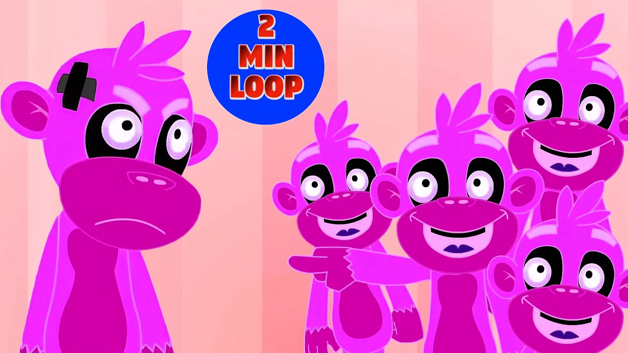 [2 MIN LOOP] Five Little Monkeys Remix 🐒🎧 Fun Beat Adventure for Kids ...