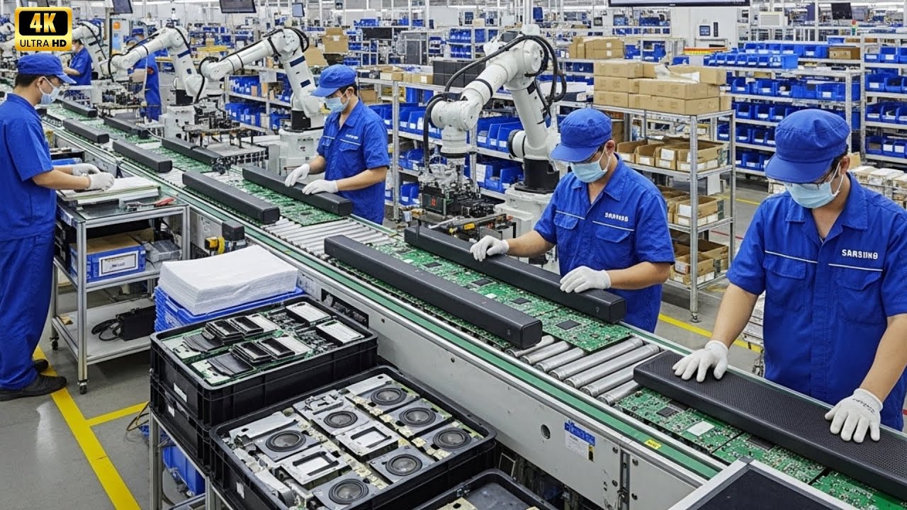 Inside the SAMSUNG factory: the production process of the Samsung HW-Q930C/XV Soundbar 540W.