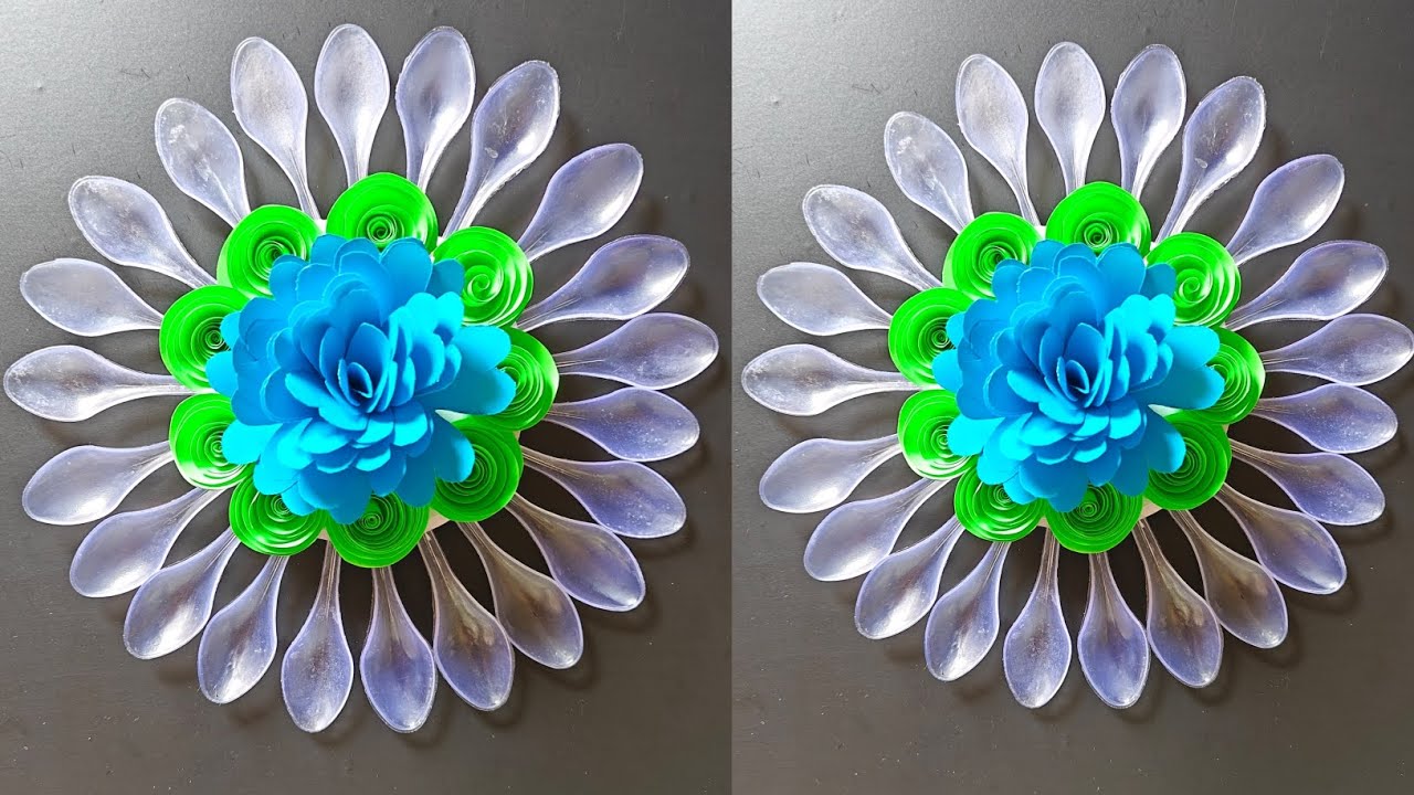 Beautiful Wall Hanging crafts Using plastic spoons / Paper Craft for ...