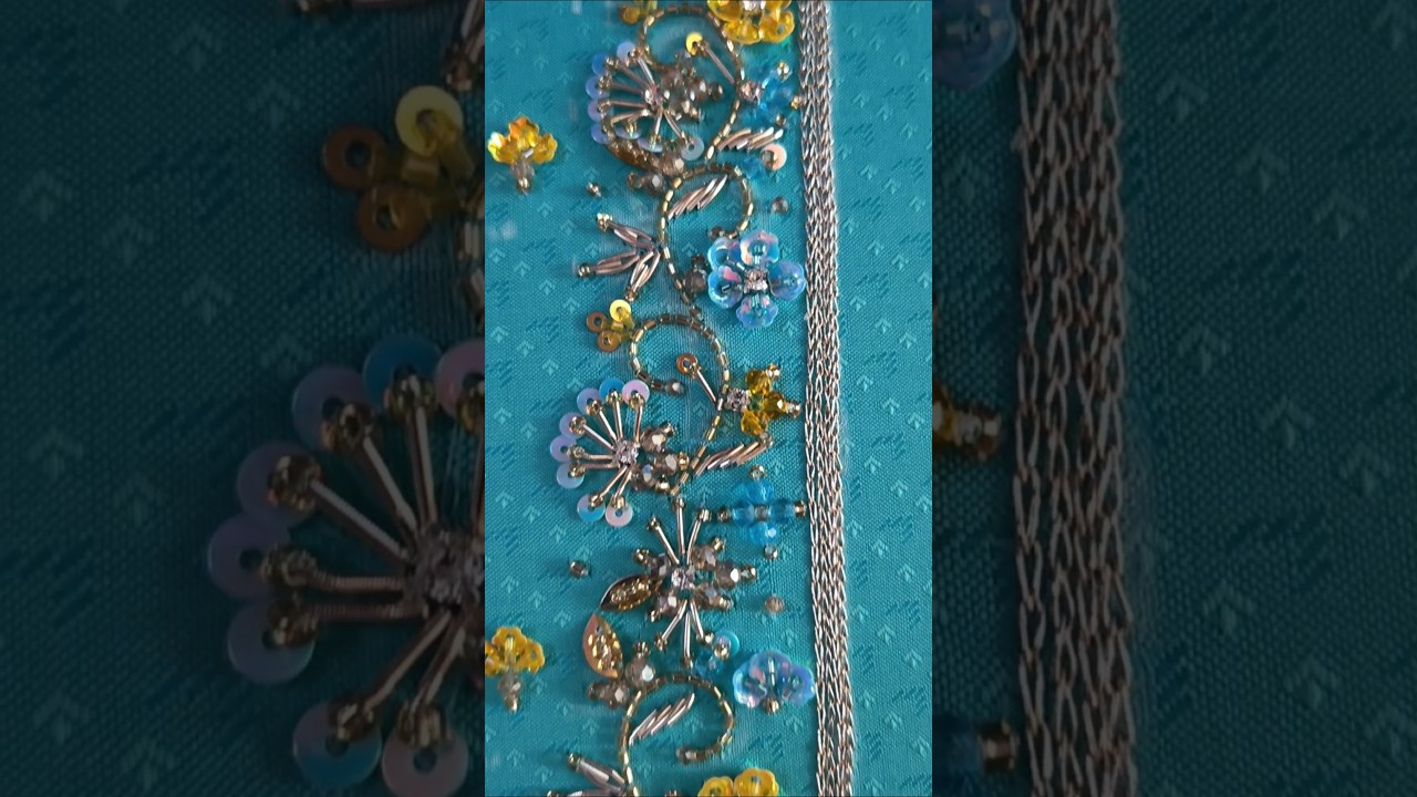 new aari work blouse design. simple and unique design.